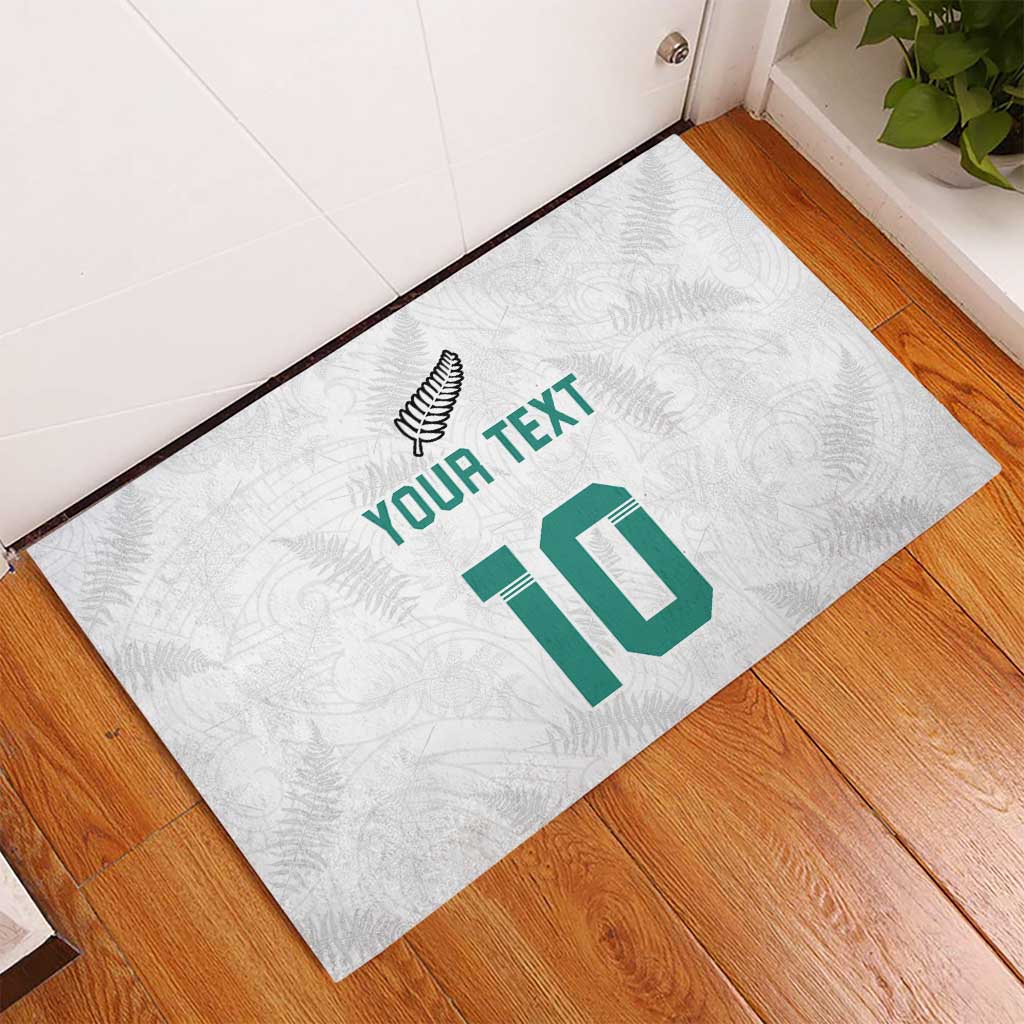 Custom New Zealand Football Rubber Doormat Go All Silver Ferns - Towards World Cup 2026