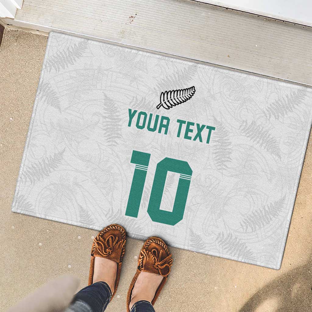 Custom New Zealand Football Rubber Doormat Go All Silver Ferns - Towards World Cup 2026