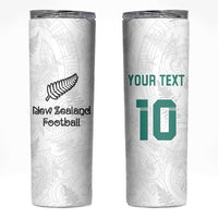 Custom New Zealand Football Skinny Tumbler Go All Silver Ferns - Towards World Cup 2026