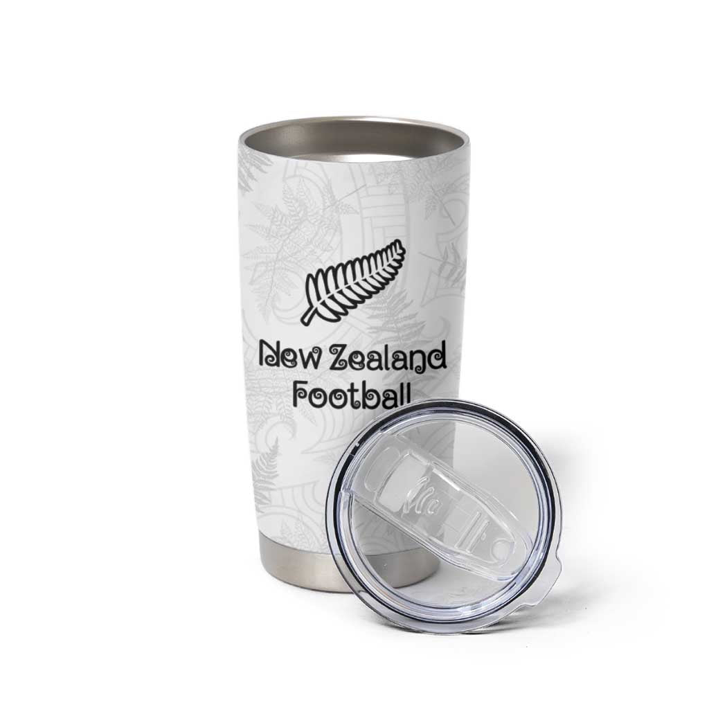 Custom New Zealand Football Tumbler Cup Go All Silver Ferns - Towards World Cup 2026