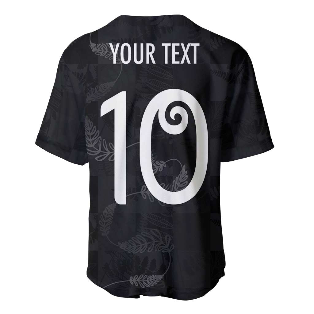 Custom New Zealand Rugby Baseball Jersey All Silver Ferns Blacks