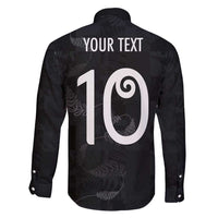 Custom New Zealand Rugby Family Matching Off Shoulder Maxi Dress and Hawaiian Shirt All Silver Ferns Blacks