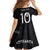 Custom New Zealand Rugby Family Matching Off Shoulder Short Dress and Hawaiian Shirt All Silver Ferns Blacks
