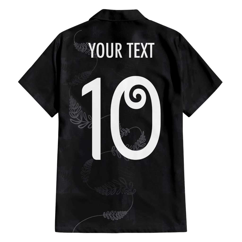 Custom New Zealand Rugby Family Matching Off Shoulder Short Dress and Hawaiian Shirt All Silver Ferns Blacks