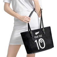 Custom New Zealand Rugby Leather Tote Bag All Silver Ferns Blacks