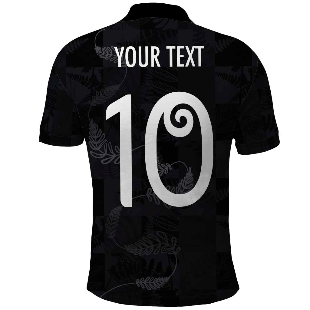 Custom New Zealand Rugby Polo Shirt All Silver Ferns Blacks