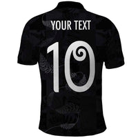 Custom New Zealand Rugby Polo Shirt All Silver Ferns Blacks