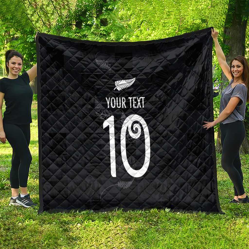 Custom New Zealand Rugby Quilt All Silver Ferns Blacks