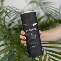 Custom New Zealand Rugby Skinny Tumbler All Silver Ferns Blacks