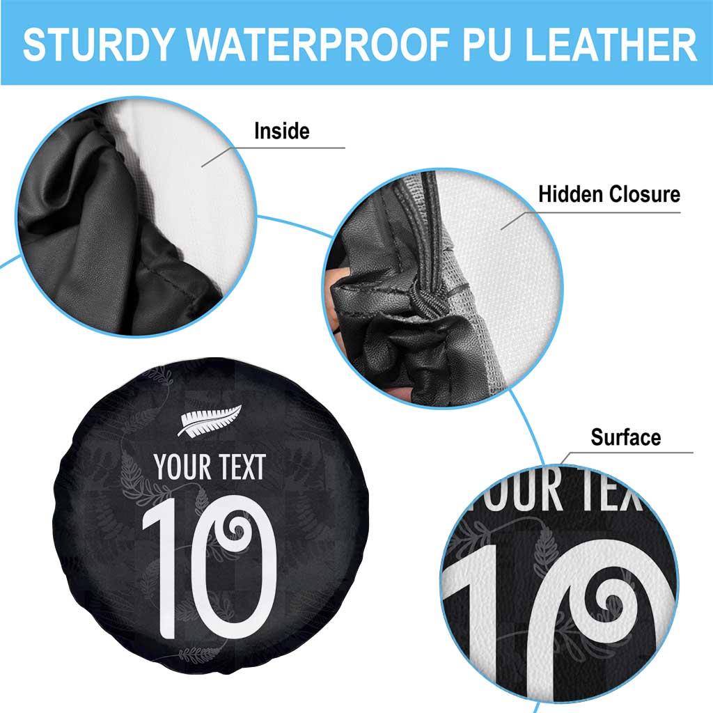 Custom New Zealand Rugby Spare Tire Cover All Silver Ferns Blacks