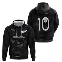 Custom New Zealand Rugby Zip Hoodie All Silver Ferns Blacks