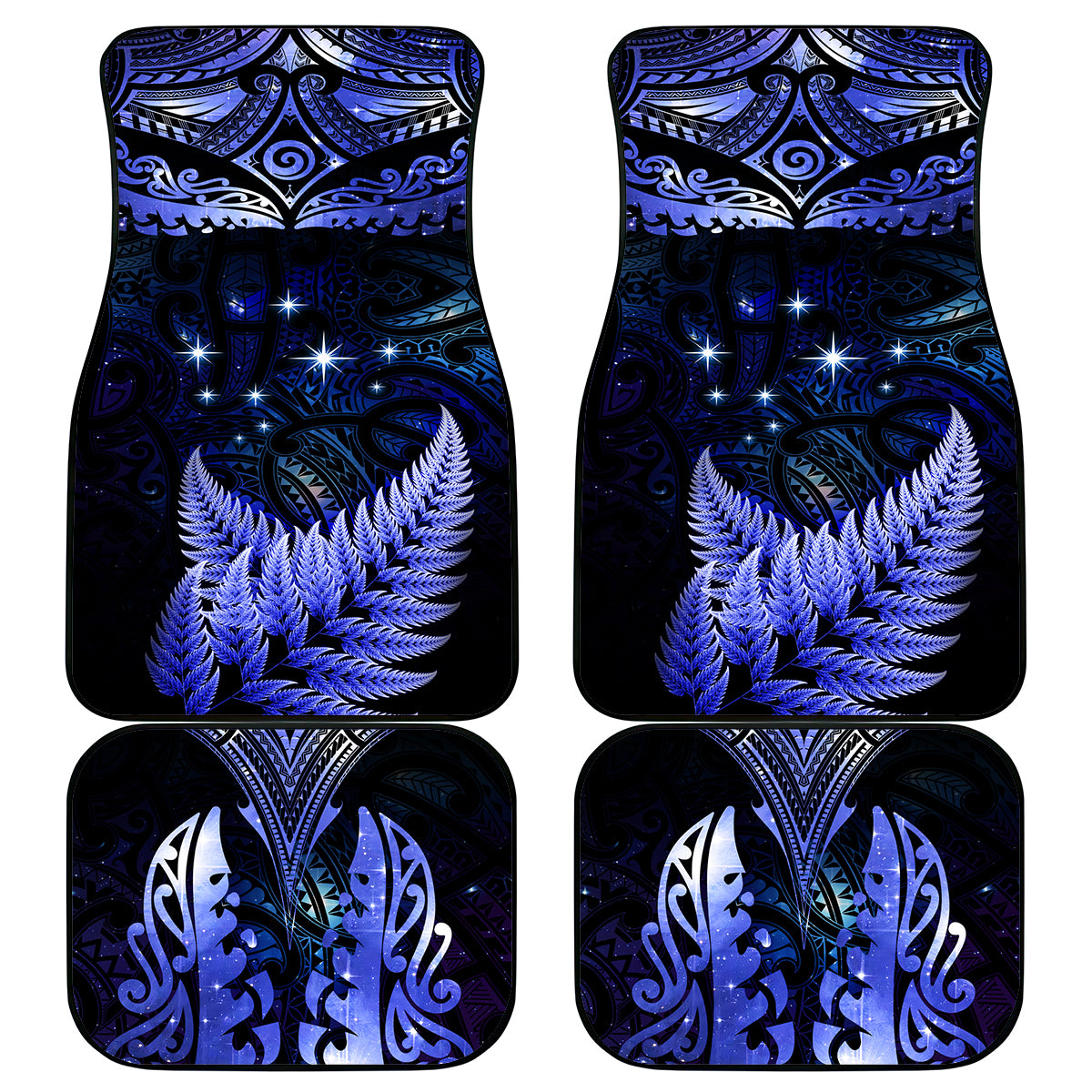New Zealand Matariki Car Mats Maori Pattern and Matariki Sky Night LT03 - Polynesian Pride