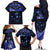 New Zealand Matariki Family Matching Off The Shoulder Long Sleeve Dress and Hawaiian Shirt Maori Pattern and Matariki Sky Night