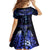 New Zealand Matariki Family Matching Off Shoulder Short Dress and Hawaiian Shirt Maori Pattern and Matariki Sky Night