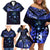 New Zealand Matariki Family Matching Off Shoulder Short Dress and Hawaiian Shirt Maori Pattern and Matariki Sky Night