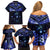 New Zealand Matariki Family Matching Off Shoulder Short Dress and Hawaiian Shirt Maori Pattern and Matariki Sky Night