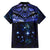 New Zealand Matariki Family Matching Off Shoulder Short Dress and Hawaiian Shirt Maori Pattern and Matariki Sky Night