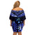 New Zealand Matariki Family Matching Off Shoulder Short Dress and Hawaiian Shirt Maori Pattern and Matariki Sky Night