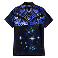 New Zealand Matariki Family Matching Puletasi and Hawaiian Shirt Maori Pattern and Matariki Sky Night