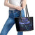 New Zealand Matariki Leather Tote Bag Maori Pattern and Matariki Sky Night