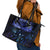 New Zealand Matariki Leather Tote Bag Maori Pattern and Matariki Sky Night