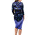 New Zealand Matariki Long Sleeve Bodycon Dress Maori Pattern and Matariki Sky Night