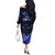 New Zealand Matariki Off The Shoulder Long Sleeve Dress Maori Pattern and Matariki Sky Night