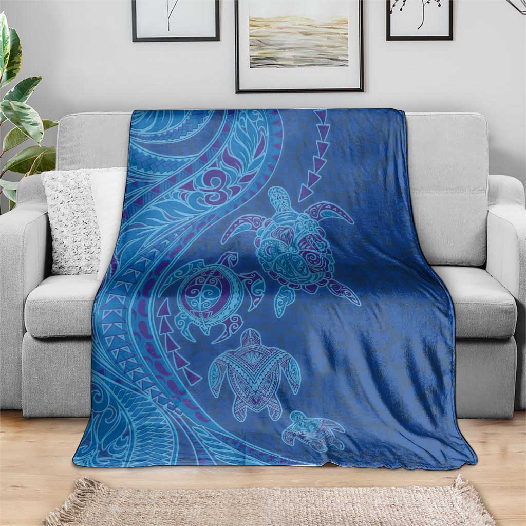 Hawaiian Turtles and Polynesian Art Tattoo Blanket Ocean Abyss LT03 - Polynesian Pride