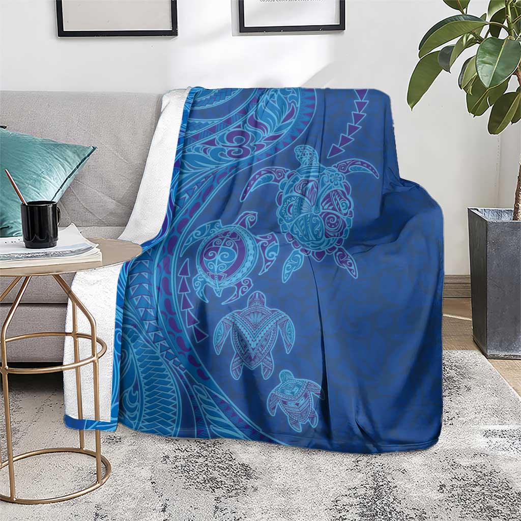 Hawaiian Turtles and Polynesian Art Tattoo Blanket Ocean Abyss LT03 - Polynesian Pride