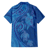 Hawaiian Turtles and Polynesian Art Tattoo Family Matching Long Sleeve Bodycon Dress and Hawaiian Shirt Ocean Abyss