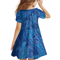 Hawaiian Turtles and Polynesian Art Tattoo Family Matching Off Shoulder Maxi Dress and Hawaiian Shirt Ocean Abyss