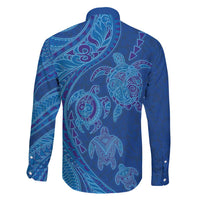 Hawaiian Turtles and Polynesian Art Tattoo Family Matching Short Sleeve Bodycon Dress and Hawaiian Shirt Ocean Abyss