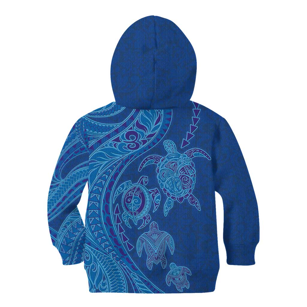 Hawaiian Turtles and Polynesian Art Tattoo Kid Hoodie Ocean Abyss