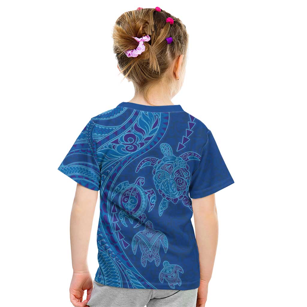 Hawaiian Turtles and Polynesian Art Tattoo Kid T Shirt Ocean Abyss