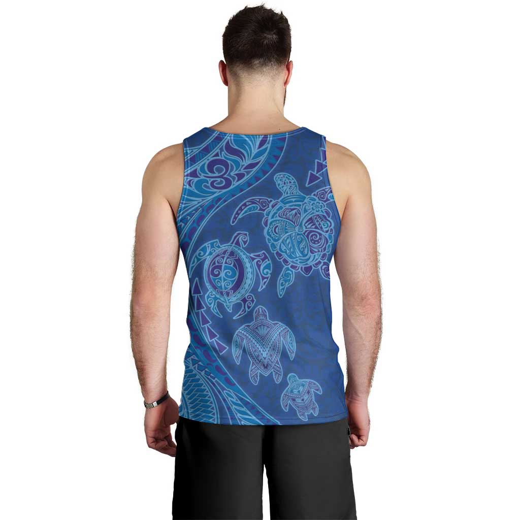 Hawaiian Turtles and Polynesian Art Tattoo Men Tank Top Ocean Abyss LT03 - Polynesian Pride