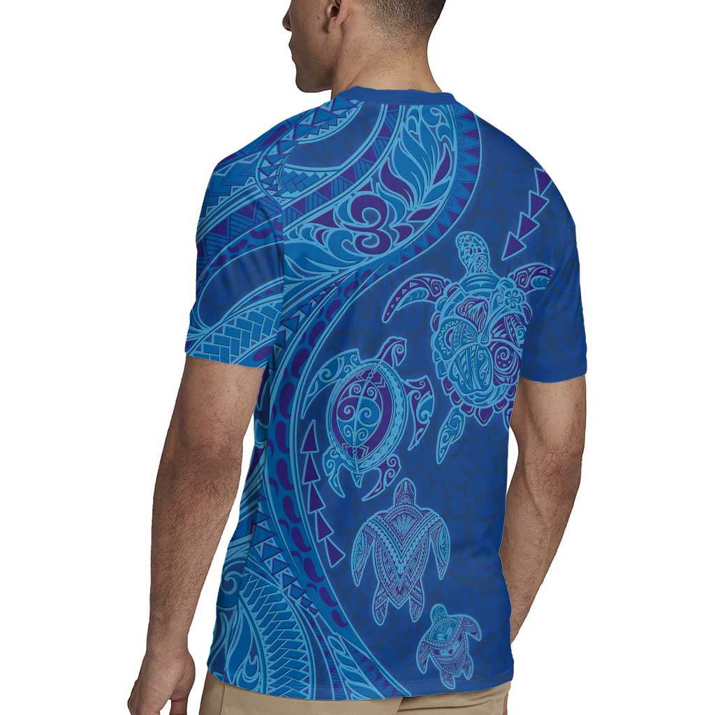 Hawaiian Turtles and Polynesian Art Tattoo Rugby Jersey Ocean Abyss