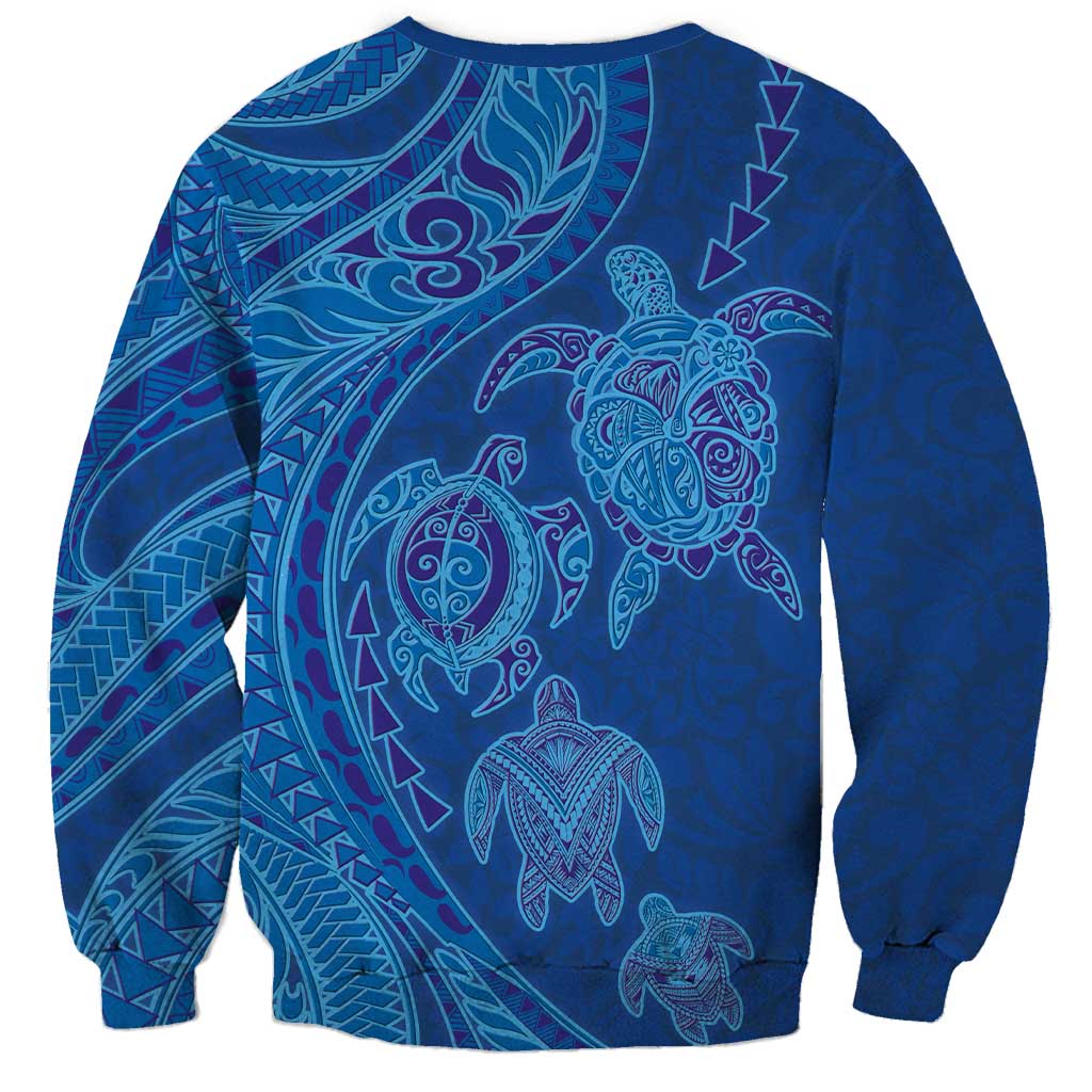 Hawaiian Turtles and Polynesian Art Tattoo Sweatshirt Ocean Abyss LT03 - Polynesian Pride