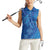 Hawaiian Turtles and Polynesian Art Tattoo Women Sleeveless Polo Shirt Ocean Abyss