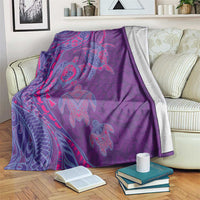 Hawaiian Turtles and Polynesian Art Tattoo Blanket Dusky Violet LT03 Purple - Polynesian Pride