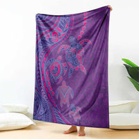 Hawaiian Turtles and Polynesian Art Tattoo Blanket Dusky Violet LT03 - Polynesian Pride