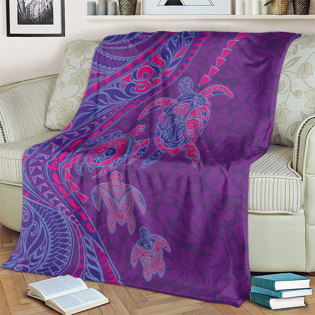 Hawaiian Turtles and Polynesian Art Tattoo Blanket Dusky Violet LT03 - Polynesian Pride