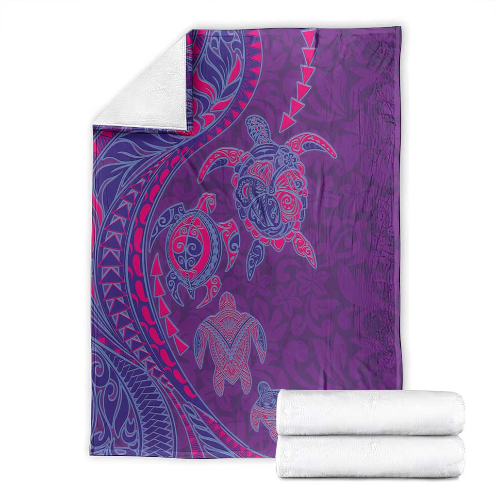 Hawaiian Turtles and Polynesian Art Tattoo Blanket Dusky Violet LT03 - Polynesian Pride