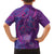 Hawaiian Turtles and Polynesian Art Tattoo Family Matching Off The Shoulder Long Sleeve Dress and Hawaiian Shirt Dusky Violet