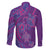 Hawaiian Turtles and Polynesian Art Tattoo Family Matching Off The Shoulder Long Sleeve Dress and Hawaiian Shirt Dusky Violet