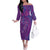 Hawaiian Turtles and Polynesian Art Tattoo Family Matching Off The Shoulder Long Sleeve Dress and Hawaiian Shirt Dusky Violet