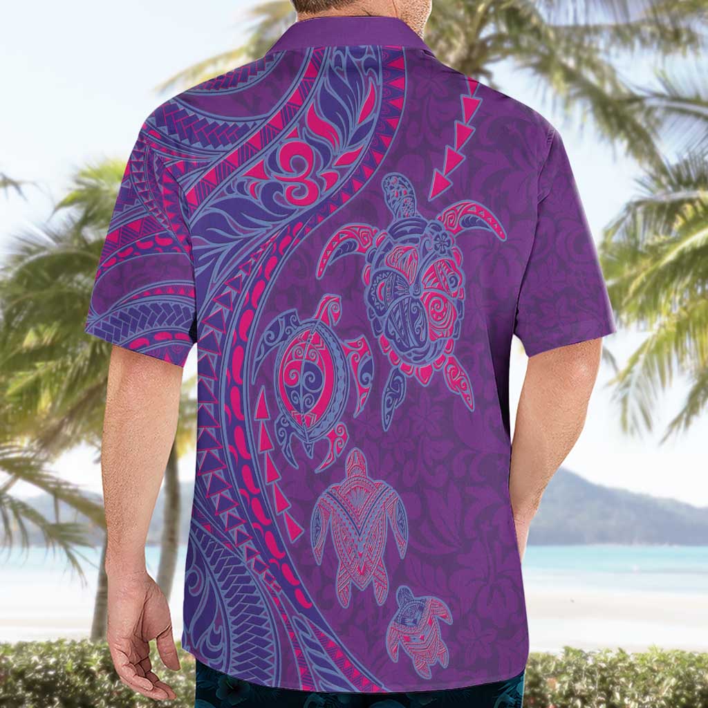 Hawaiian Turtles and Polynesian Art Tattoo Hawaiian Shirt Dusky Violet LT03 - Polynesian Pride