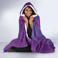 Hawaiian Turtles and Polynesian Art Tattoo Hooded Blanket Dusky Violet LT03 - Polynesian Pride