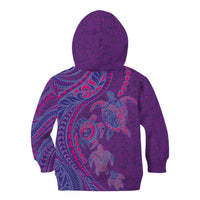 Hawaiian Turtles and Polynesian Art Tattoo Kid Hoodie Dusky Violet