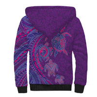 Hawaiian Turtles and Polynesian Art Tattoo Sherpa Hoodie Dusky Violet LT03 - Polynesian Pride