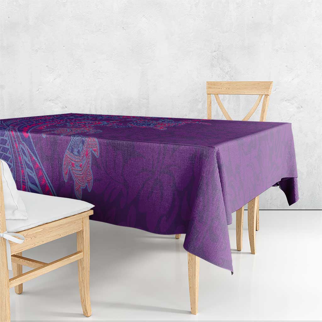 Hawaiian Turtles and Polynesian Art Tattoo Tablecloth Dusky Violet LT03 - Polynesian Pride